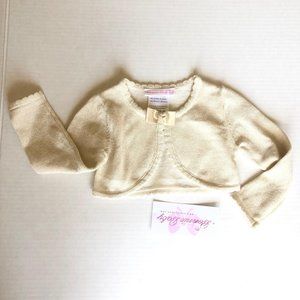 Bonnie Baby Gold Metallic Shrug Sweater Infant Grl